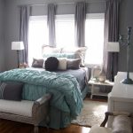 Contemporary Teal And Gray Bedding With One Love Pillow In Teal And Five Pillows And One Rose Pillow And Fluffy Teal Covers