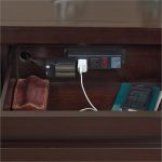 dark brown minimalist nightstand charging station