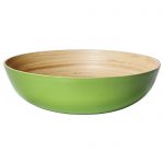 green simple bamboo salad bowl