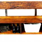 Raw Brown Wooden Handmade Storage Bench