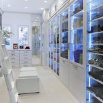 Contemporary Built In Closet LED Light Ladder Rail White Closet Adjustable Shelves