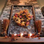 Fall Branches And Pine Cones Some Glass Candle Holders Iron Work Fall Mantel Decoration