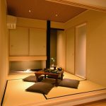 Floor Seating Dining Table Tatami Ceiling Lamp Air Conditioner Traditional Style Dining Room