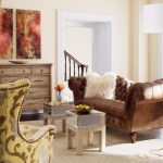 Fluffy Throw Pillow For Leather Couch In Eclectic Living Room
