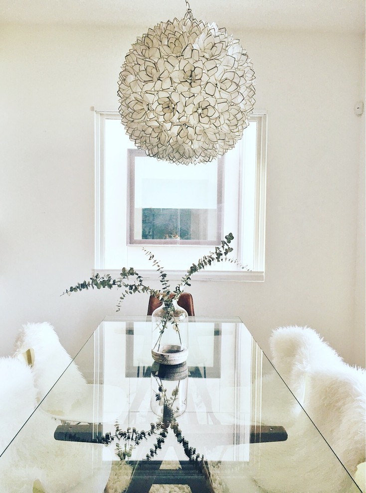 romantic dining room candinavian furniture austin baby fur chairs glass table flowery lamp single white millenium window