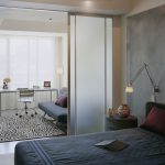 Simple Glass Door For Bedroom Bed Pillows Table Carpet Modern Lamp Sliding Doors Bench Chair Home Office