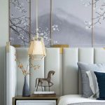 Bedside Hanging Lamp With Off White French Style Cover