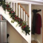 Garlands Put On The Low Part Of The Stairs, Wooden Floor