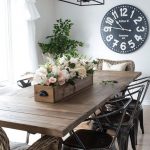 Dining Room, Wooden Floor, Wooden Rectangular Table, Rattan Chairs, Metal Industrial Chairs, White Wall, White Ceiling, Metal Chandelier