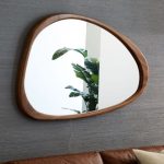 Asymmetric Triangle Mirror With Wooden Frame