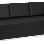 Black Leather Sofa With Stainless Steel Base
