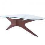 glass  L shaped coffee table