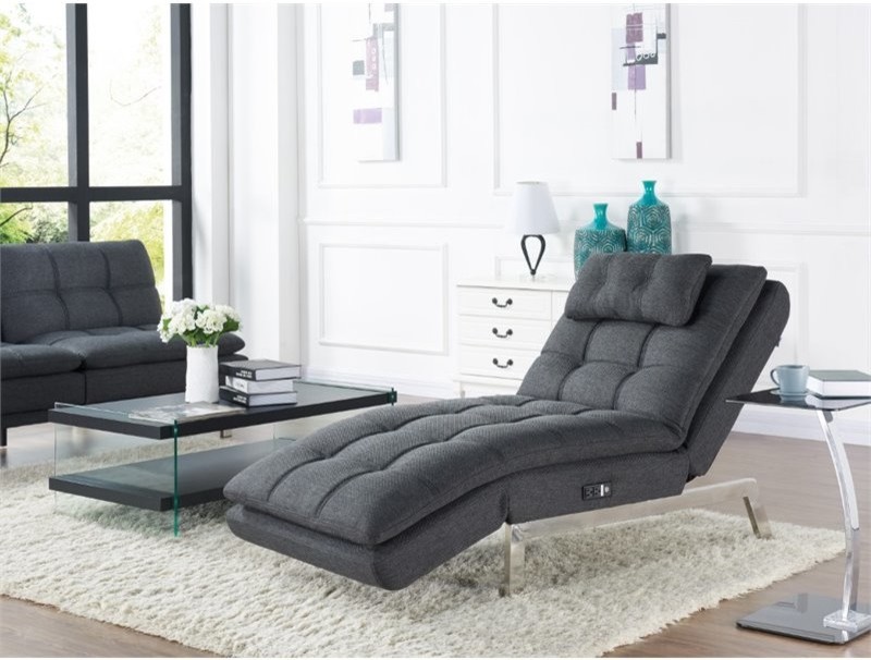 grey convertible lounge chair
