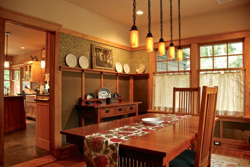 table cloth for wood dining room table chairs wood table hanging lamps windows glass curtains drawers