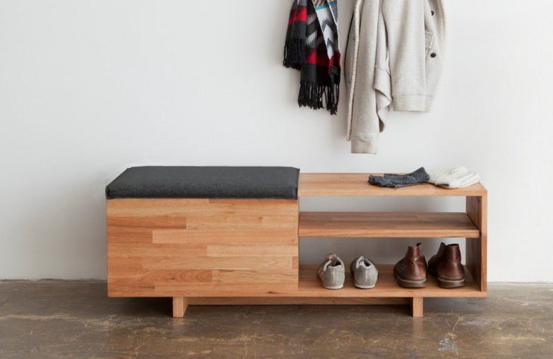 modern entry bench lax storage bench shoes shelf hanging coat wooden bench