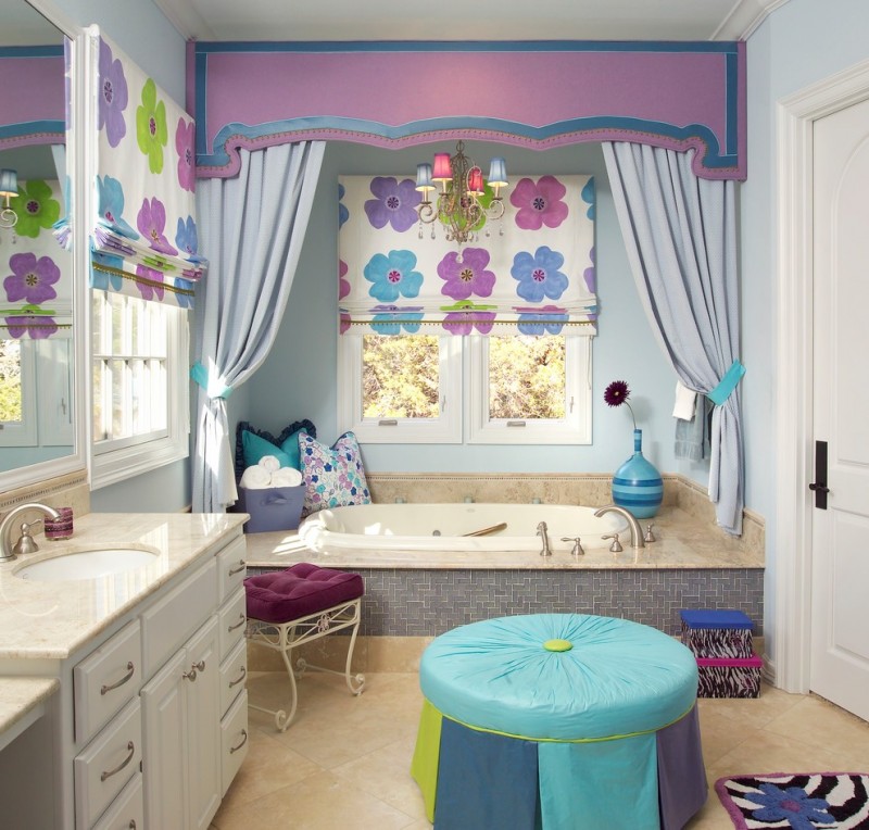 purple bathroom accessories purple valance tub colorful window treatments bathroom vanity with drawers and sink chandelier windows